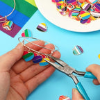 SANNIX 90Pcs Pride Heart Charms Rainbow Heart Alloy Enamel Charms Stripe Pendant for Jewelry Making Charms Earring Necklace Bracelet Making Supplies - color: 10 color