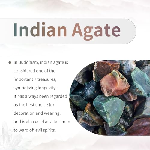 TUMBEELLUWA Natural Gemstone Beads for Jewelry Making, Rondelle Large Hole Loose Beads Pack of 15,Indian Agate(8x14 mm) - color: #1-Multicolor