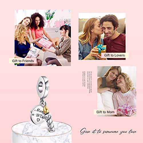 S925 Bead Dangle Charms for Bracelets Necklaces, Compatible with Pandora - style: Birthday Charm