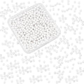 PH PandaHall About 1000 Pcs 4mm Tiny Satin Luster Glass Pearl Bead Round Loose Spacer Beads for Jewelry Making White - color: White