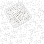 PH PandaHall About 1000 Pcs 4mm Tiny Satin Luster Glass Pearl Bead Round Loose Spacer Beads for Jewelry Making White - color: White