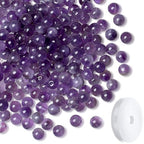 Natural Amethyst Beads 100Pcs 8mm Purple Crystal Beads Loose DIY Round Stone Bead for Bracelet Necklace Earrings Making - color: A-Purple Amethyst, size: 100pcs