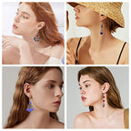 SUNNYCLUE 1 Box DIY Make 10 Pairs Chandelier Bohemian Earring Making Kit Including Flower Tibetan Style Caps Link Connector Charms Glass Beads for Adults Women DIY Earring Jewellery Making - color: 10 Pairs Chandelier Bohemian Earring Making Kit