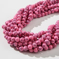 8mm Turquoise Beads 190pcs Natural Stone Gemstone Bead Round Loose Beads for DIY Crafts Bracelet Necklace Earrings Jewelry Making (Pink) - color: pink