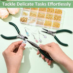 Pliers for Jewelry Making, Jewelry Pliers Set Includes Needle Nose Pliers, Round Nose Plier and Wire Cutters, Jewelry Making Tools for Jewelry Repair, Wire Wrapping, Beading and Crafts - color: Dark Green