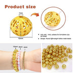 TOAOB 100pcs 10mm Gold Plated Filigree Hollow Ball Beads Round Metal Loose Spacer Beads for DIY Crafts Bracelets Necklaces Earrings Jewelry Making - color: Gold, size: 10mm