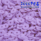 2000pcs Light Purple Clay Beads for Bracelets Making, Flat Round Polymer Clay Beads 6mm Spacer Heishi Beads for Jewelry Making Earring Bracelets Necklace - color: Light Purple 16