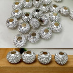PAMIR TONG 110pcs 13mm White Rhinestone Round Resin Beads for DIY Jewelry Making & Crafts - color: PT413 White Rhinestone