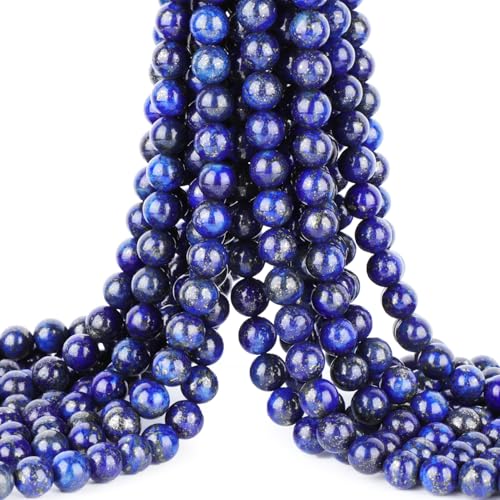 4mm 200pcs Natural Stone Round Beads Lapis Lazuli Genuine Stone Beading Loose Gemstone DIY Charm Smooth Beads for Bracelets Necklaces Earrings Hole Size 1mm (Lapis Lazuli 4mm) - color: Lapis Lazuli, size: 4mm