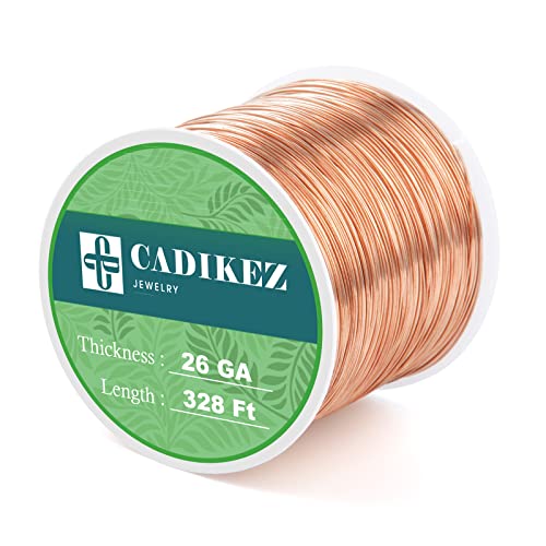 [328 Feet]28 Gauge Craft Wire Jewelry Wire 100M/0.3mm Rose Gold Plated Thin Brass Wire Soft Metal Wire Bulk for Jewelry Making - color: Rose gold, size: 0.3mm
