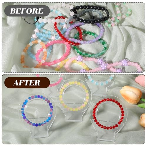 20 Pcs Acrylic Bracelet Display, Clear Bracelet Display Stand, Bracelet Display Stand For Vendors, Bracelet Holder Bangles Organizer For Store, Showcase And Home Storage