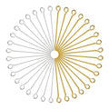 TOAOB 200pcs Eye Pins for Jewelry Making 30mm Gold Silver Brass Open Head Pins Findings for DIY Crafts Necklaces Bracelets Earrings - size: 30mm