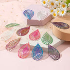 Dazzling Colorful Filigree Charms Hollow Out Multicolor Geometric Filigree Pendants for DIY Jewelry Making Earrings Necklaces Components - color: Waterdrop-1