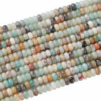 76pcs 5x8mm Natural Stone Flower Amazonite Rondelle Spacer Loose Beads Abacus Disk Stone Round Loose Gemstone Beads for Jewelry Making DIY Bracelet Necklace - color: Amazonite, size: 5x8mm Abacus Disk