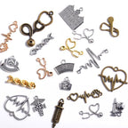 stino Metal Charms for Jewelry Making 100gram, Bulk Tibetan Silver & Gold Plated Trinkets for Earring Necklace Jewelry Making and Findings - color: Nurse Mixed Color