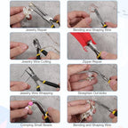 11PCS Jewelry Pliers Set, Long Nose, Diagonal, End Cutting, Bent Nose, Combination, Flat Nose, Needle Nose & Round Nose, Tweezers and Storage Bag, Jewellery DIY Making and Repairing Supplies