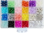 1000pcs 8MM Glass Bead Sets for Jewelry Making Kit Bracelets Beads Supplies,Imitative Jade Beads Crystal Spacer Beads Bracelet Loose Bead Sets for Jewelry Making DIY Crafts - size: 8mm Mixed Set
