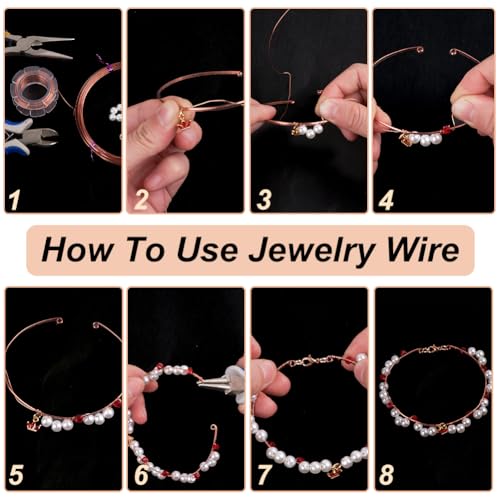 BENECREAT 19.6 Feet 22 Gauge Half Round Copper Wire, 1.6mm Wide Bare Copper Beading Wire Jewelery Making Wire for Earring Necklace Jewelry Making, Crafts Making Supplies - color: Copper, size: 23 Gauge