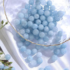 HAAMIIQII 6mm Natural Blue Aquamarine Beads Round Gemstone Loose Beads for Jewelry Making 2 Strands (120-130pcs) - color: Blue Aquamarine, size: 6mm (120-130pcs)