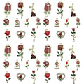 Sailanzi 20pcs Alloy enamel Valentine's Day series rose set Pendant Jewelry Making DIY Keychain Earrings Pendant Various Design Charms for Jewelry Making Bracelets Necklace (SN785) - color: SN785