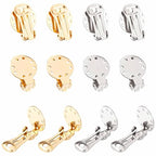 SUNNYCLUE 1 Box 20Pcs 2 Colors Clip on Earrings Findings Round Flat Back Earring Clips Stainless Steel Earring Converters Non-Pierced Earring Settings for Women Adults Jewelry Making DIY Crafts - color: 20pcs 2 Colors Stainless Steel Earring Clips