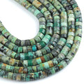 150pcs 2x4mm Natural African Turquoise Tube Shape Beads Loose Flat Round Cylinder Flat Spacer Green Stone Beads for Bracelet Earrings Jewelry Making - color: African Turquoise, size: 2x4mm Tube shape