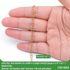 THREENEST 16.4-Feet Width 4mm Stainless Steel Gold Extander Chains, 18K Gold PVD Welded Permanent Cable Craft Tail Curb Chain for Necklace Bracelet Earring Jewelry Making - color: 18K Gold, size: Extender Chains(Width 4mm)