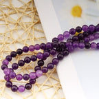 95Pcs Natural Amethyst Gemstone Beads Energy Healing Crystal Stone Round Loose Gemstone Stone Beads for Jewelry Making, DIY Bracelets Necklaces (Amethyst-8mm) - color: Amethyst-8mm