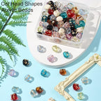 110Pcs Acrylic Cat Head Shapes Mini Cute Beads for DIY Jewelry Bulk Metal Enlaced Cat Animal Spacer Beads for Bracelets Necklaces Earrings Making and Crafting - color: Cat Head- 110 pcs