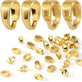 30 Pcs Necklace Pendant Clasp, Metal Charm Clasp Pinch Bails for Pendants with Groove Design, Snap On Jewelry Clasps Connectors Pendant Bails for Jewelry Making Bracelets - 3.9x6mm, Gold