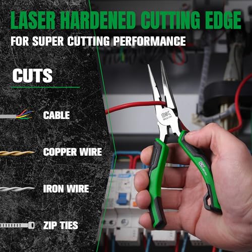 SK 6-Inch Long Nose Pliers, Needle Nose Pliers, High Carbon Steel, Ergonomic Anti-slip Handle for Comfortable Grip - style: 6-Inch Long Nose Pliers