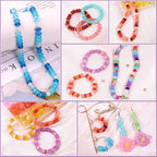 1380pcs Rondelle Glass Beads for Jewelry Making, 48 Colors Abacus Glass Beads for Bracelet,5x8mm Bracelet Making Kit with Gemstone Spacer Rondelle Beads for DIY Crafts Gifts (2 Box)