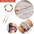 JINNBEY 4655 Pcs Jewelry Making Kits, DIY Bracelet Necklace Portable Three-Layer Spacer Box - Includes 24 Color Cotton Thread & Letter Bead & Tools, The Gift Set for Handicraft Enthusiasts
