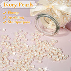 anezus Pearl Beads for Craft, 1000pcs Ivory Faux Fake Pearls, 6 mm Small Sew on Pearl Beads with Holes for Jewelry Making, Bracelets, Necklaces, Hairs, Crafts, Decoration and Vase Filler - size: 6 MM