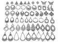 Filigree Chandelier Earring Loops Connectors Eardrop Necklace Linker Dangling Charm Pendant Connector for DIY Jewelry Making Accessaries(30pairs,Antique Silver Tone)