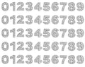 Shapenty 10mm Full Rhinestone 0-9 Number Slide Charms Spacer Beads for DIY Craft Bracelet Wristband Necklace Choker Keychain Hair Clip Jewelry Making, 50PCS - color: Silver