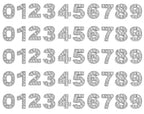 Shapenty 10mm Full Rhinestone 0-9 Number Slide Charms Spacer Beads for DIY Craft Bracelet Wristband Necklace Choker Keychain Hair Clip Jewelry Making, 50PCS - color: Silver
