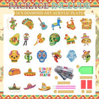 Huquary 24 Sets Cinco De Mayo Diamond Arts Keychains Mexican Fiesta Diamond Art Ornaments 5D DIY Crystal Rhinestone Crafts Kits Sombrero Taco Cactus Craft for Cinco De Mayo Mexican Holiday Gifts - style: Mexican