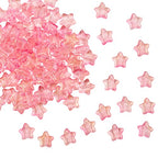 UR URLIFEHALL 100 Pcs Pink Spray Painted Glass Star Beads with Glitter Powder Glass Beads for Earring Bracelet Necklace Jewelry DIY Making - color: 100pcs-8x8.5x4mm-pink star glitter glass beads