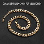 WomenGifts Cuban Link Chain Necklace for Women, Waterproof 14k Gold Silver Plated Chain Choker, Non Tarnish Stainless Steel Jewelry, 3.5/5/6/8/11mm,14/16/18 Inch Thin&Chunky&Thick - color: Gold, style: 5MM-16"