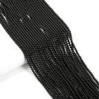 155pcs 2mm Natural Black Agate Stone Loose Round Beads Gemstone Smooth Samll Spacer Beads for jewerly Making Bracelet Necklace - color: Black agate, size: 2 mm
