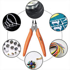 KATA Micro Wire Cutters Pliers: Precision Flush Cutter Tools for Jewelry Making Craft- 5-Inch Small Zip Tie Cutter Nippers - Mini Wire Side Cutting Snips for Electronics, Hobby Plastic Models, Gundam - color: Orange