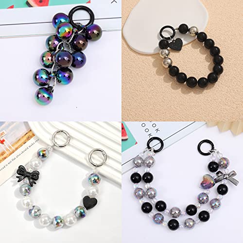 KitBeads 100pcs 16mm Random Black White Bubble Gum Beads AB Color Black Tone Round Chunky Acrylic Gum Ball Beads for Jewelry Making Bulk