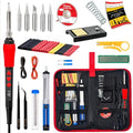 Soldering Iron Kit, 60W LED Display Digital Solder Pen, 5pcs Replaceable Tips, 21-in-1 Fast Heating with Solder Wire, Stand, Desoldering Pump, Wire Stripper, for Electronics Repair Hobby DIY 120V - color: Digital Soldering Iron Kit 1