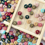 200PCS Round Letter Beads,4x7mm Color Acrylic Alphabet Beads T Beads with Letters for Bracelet Making Necklace Keychain Jewelry DIY (Letter T) - color: Letter T