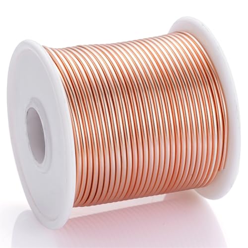 12 Gauge Copper Aluminum Craft Wire (105FT) - Anodized for Jewelry Making, Beading Floral, Plant Gardening, Sculpting & Modeling Craft Wire (Copper Tone #4, 2mm) - color: Copper Tone #4