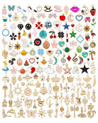 JIALEEY 160Pcs Charms for Jewelry Making, Wholesale Bulk Lots Assorted Gold-Plated Enamel Charms for Necklace Bracelet Earring Jewelry Making and Crafting