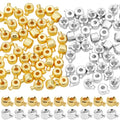 Beebeecraft 100Pcs 18K Gold Plated Brass Crimp Beads Charms Gold Silver Loose Rondelle Spacer Beads 4.5x3.5mm Metal Beading Findings for DIY Jewelry Making - color: Tube