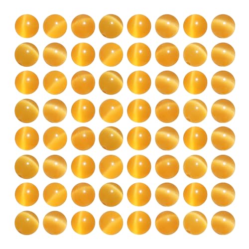 MJDCB 30pcs Golden Yellow Cat Eye Stone Beads 12mm Round Crystal Loose Bead for Jewelry Making DIY Bracelets Necklace - color: Golden Yellow, size: 12mm(30pcs)