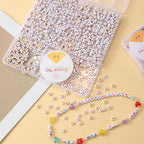Acrylic Letter Beads 4mm Flat Round, 6mm Square - Beads for Making Friendship Bracelet or Necklace (26 Pieces of Flat Round White with Yellow) - color: 26 pieces of flat round white with yellow